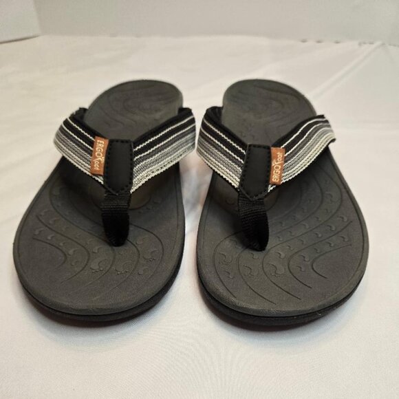 ERGOfoot Orthotic Flip Flops High Arch Support  Black Ombre Unisex Sz 42 - Picture 6 of 10